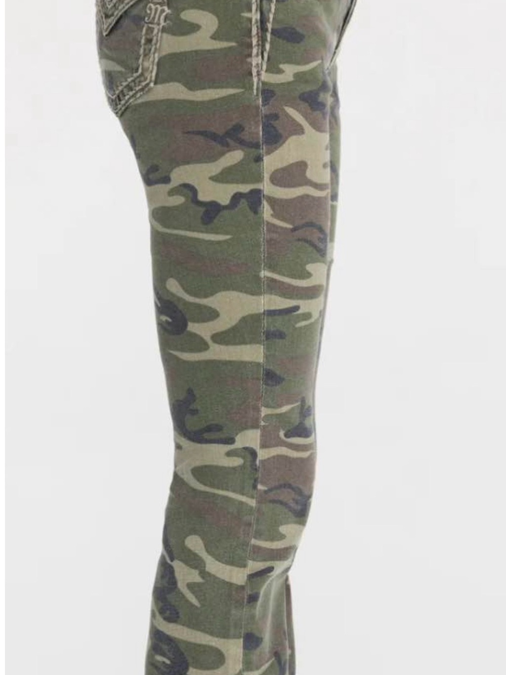 Miss Me Camouflage Boot Cut Jeans in Olive and Tan